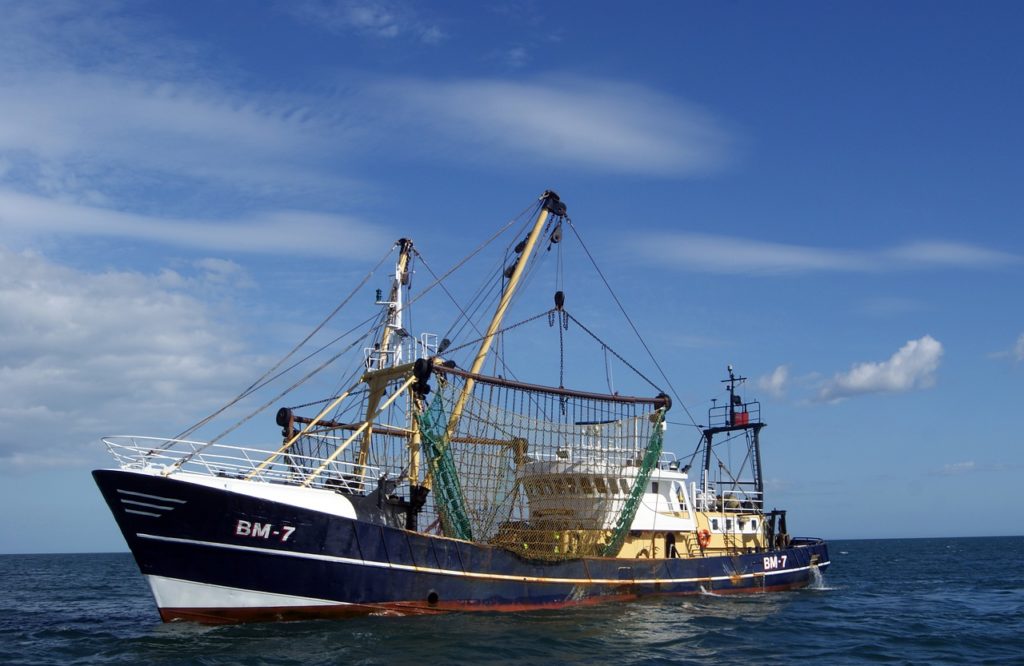 la pêche électrique , bateau