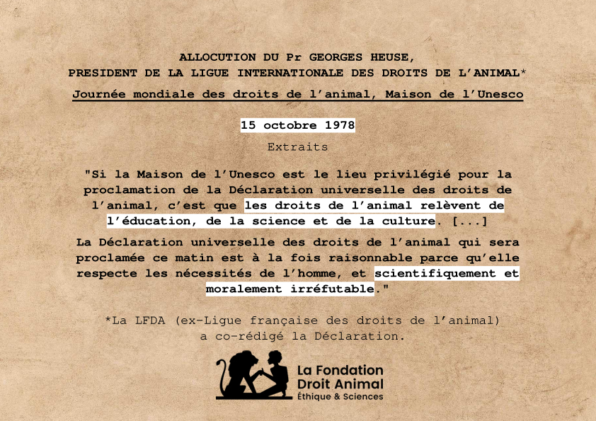 L'animal et le droit : à propos de la Déclaration universelle des