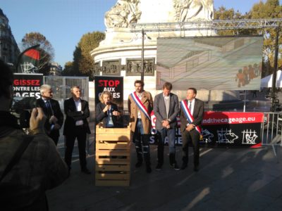 Discours lors du lancement de l'ICE à Paris Place de la République