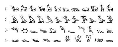 hiéroglyphes Pierre de Rosette