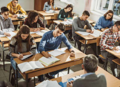 Lycéens en classe